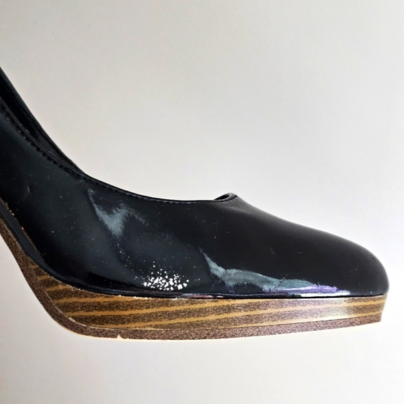 FIONI Women's Black Patent Faux Leather High Heel Stiletto Platform Pumps 7.5 - Picture 15 of 16